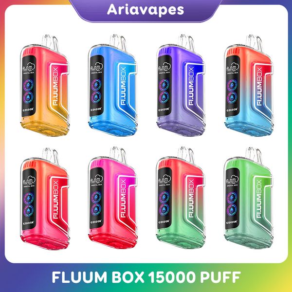 Оригинальные FLUUM BOX 15000 затяжек Одноразовые электронные сигареты Vape Pen 25 мл Стручок 650 мАч Аккумуляторная батарея Китай Аутентичные оптовые вейперы desechables puff 15K