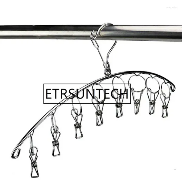 Kleiderbügel, 50 Stück, 8 Klammern, Edelstahl, Metall, Wäschesocken, Waschen, Wäscheständer, Wäscheständer, Kleiderbügel