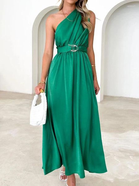 Повседневные платья, вечернее платье, женское зеленое длинное женское элегантное шикарное платье с цветочным принтом, женская мода для выпускного вечера, трапециевидное платье, Vestidos De Fiesta