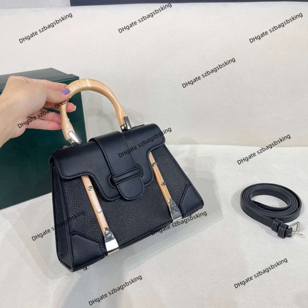 Designer -Bag Damenhandtasche 90% Werksverkäufe Heißverkauf Großhandel Top -Qualität Leder -Druckhund -Zähne Saigon Bag Holzgriff Handtaschen One Schulter -Crossbody -Handtaschen