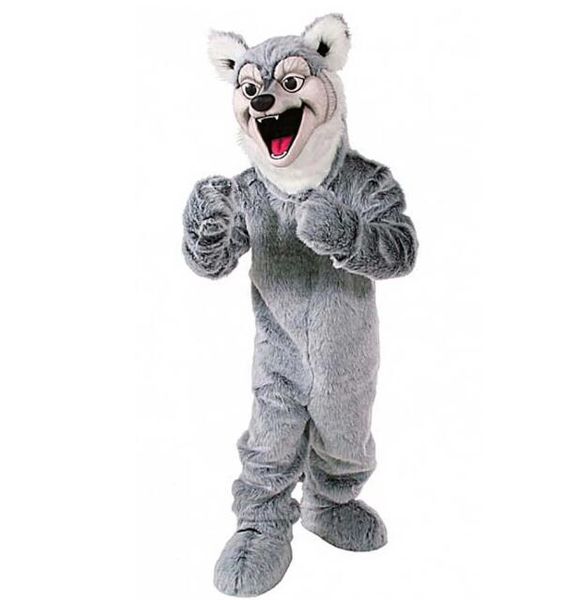 Halloween Hochwertiges HUSKY WOLF HUND Maskottchen Kostüm Cartoon Kostüm schnelle Lieferung Erwachsene Größe