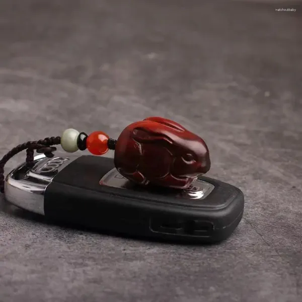 Брелки Короткий ремешок для автомобильных ключей Подвески из палисандра Кольцо для мобильного телефона Китайский зодиакальный кулон Стиль Ремешок-цепочка