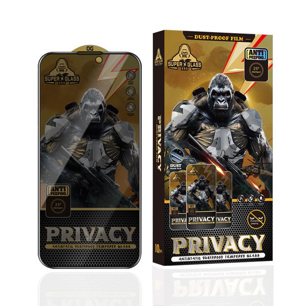 ESD 25 Graus Privacidade Vidro Anti Spy Peeping Anti-reflexo Anti-estático à prova de poeira Rede Super Big ARC 180C Protetor de tela para iPhone 15 Pro Max 14 Plus 13 Mini 12 11 XS XR X 8 7 SE