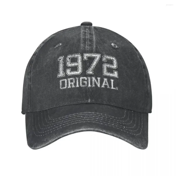 Bonés de bola feitos em 1972 original vintage estilo unissex boné de beisebol pai 50 anos de idade chapéu de algodão angustiado snapback
