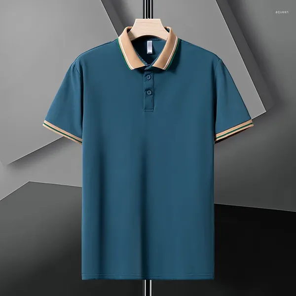 Polo da uomo Casual 2024 Estate Manica corta Solido Nero Bianco Polo Marca Abiti di moda per uomo Oversize 5XL