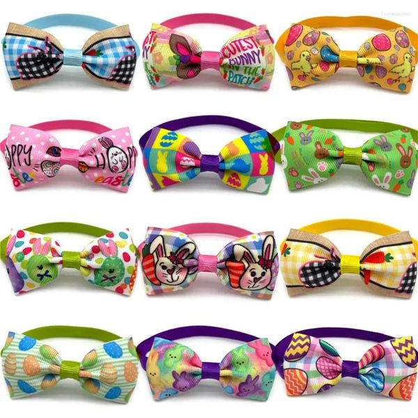 Abbigliamento per cani Pasqua Papillon piccoli Uova Prodotti per animali Cravatta Collare Forniture per toelettatura per accessori