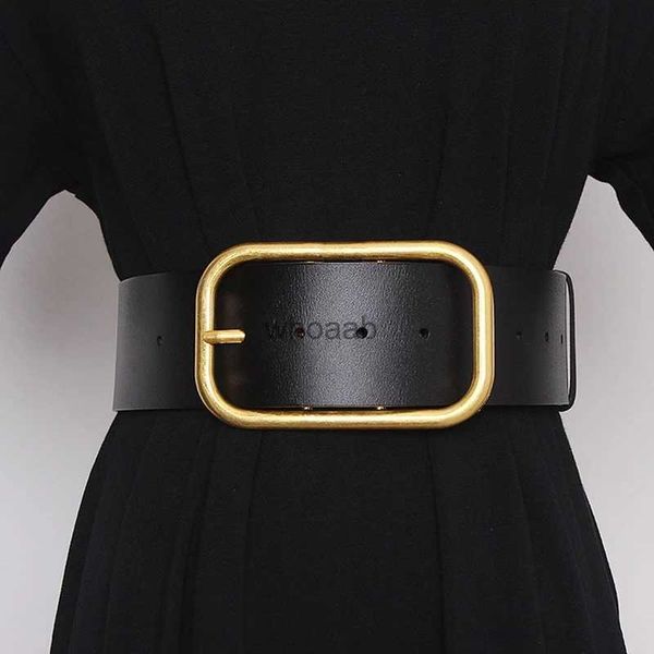 Cinture 2024 Designer Cintura da donna 7 cm 70 mm Largo Cintura in pelle nera Cinture Lady Donna Grande fibbia in oro Classic Casual Pearl Ceinture 240226