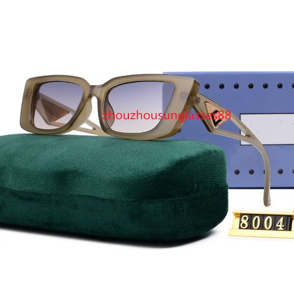 Designer-Sonnenbrillen für Damen und Herren, Modemodell, spezieller UV-400-Schutz, Buchstabe, großes Bein, doppelter Strahlrahmen, Outdoor-Marken, Design, Legierung, Diamant-Sonnenbrille 8004