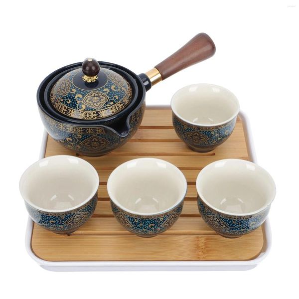 Set di stoviglie Set da tè in ceramica Bollitore vintage Strumento per la preparazione di servizi per la casa aziendale Articoli per il tè Ceramica da viaggio più ripida Teiera con superficie liscia