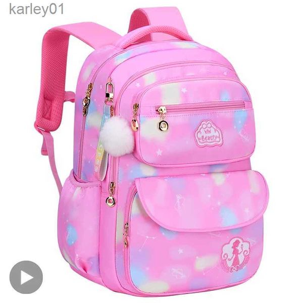 Mochilas menina crianças mochila saco de escola back pack rosa para criança criança adolescente mochila primária kaii bonito impermeável pequena classe kit yq240226