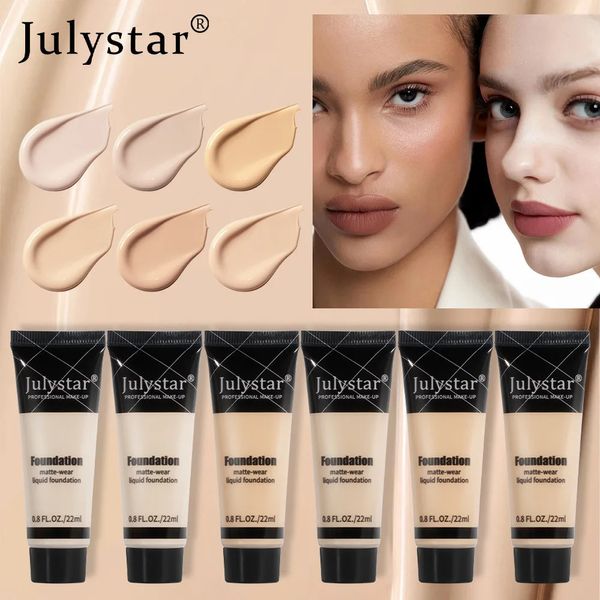 Julystar 6-Farben-Concealer, flüssige Grundierung, neblige Oberfläche, matt, unsichtbare Poren, verblassen dunkle Ringe unter den Augen, Frauen-Make-up 240219