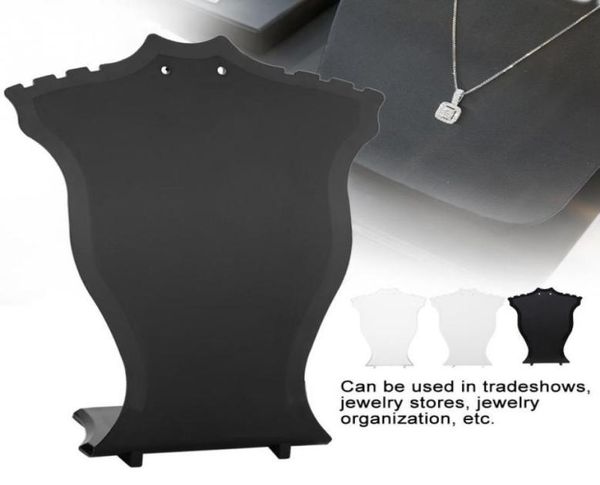 Suporte de exibição de jóias pingente colar corrente titular brinco busto expositor vitrine rack preto branco transparente1583270