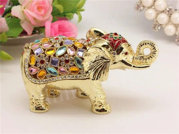 Bottiglie stile Thailandia elefante portagioie in metallo gioielli decorativi per la casa