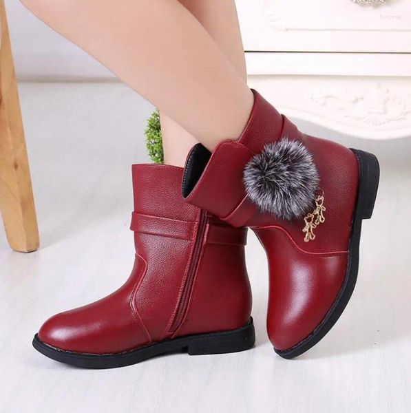 Stiefel 2024 Mädchen Kurze Weiche Rückseite Reißverschluss Casual Kinder Mode Kinder Sportschuhe Drop Schnee Turnschuhe