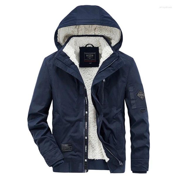 Jaquetas masculinas inverno lã de cordeiro térmica parka cashmere engrossado workwear jaqueta esqui ao ar livre escalada casaco à prova vento chaquetas