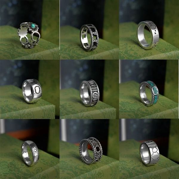 Anéis de designer femininos para senhoras masculino anel de prata personalidade cerâmica pixie crânio margarida casal par anel g moda jóias de luxo
