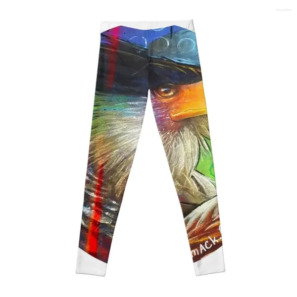 Calças ativas com crista caracara giz arte adesivo leggings roupas esportivas para ginásio calções de treino feminino