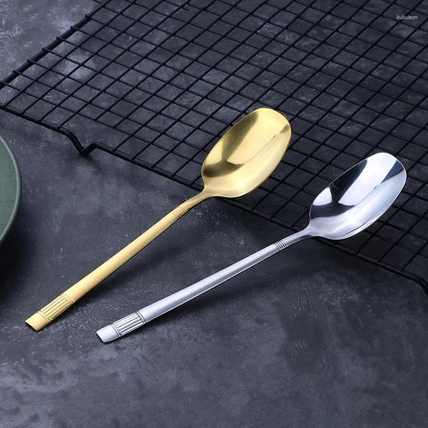 Misurini da tè Durevole in acciaio inossidabile addensato Cucchiaio a forma di lanterna Zuppa Portatile da mangiare Posate per la casa Accessori da cucina