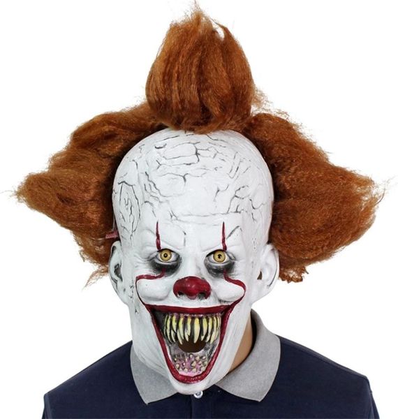 Фильм IT Глава 2 Pennywise Clown Mask Latex Страшные карнавальные костюмы Хэллоуин