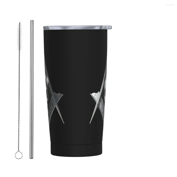 Tumblers Freemason Compass Crânio Viúvas Filho Maçônico Tumbler Isolado com Tampa de Aço Inoxidável Canecas Bebidas Frias Copos