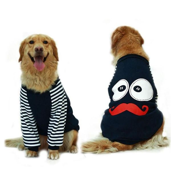 Cão vestuário hoodies listrado barba roupas para animais de estimação para médio grande roupas hoodie casacos jaquetas bluza dla psa entrega em casa jardim dht10