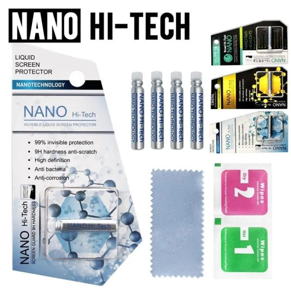 Proteggi schermo per telefono cellulare Liquid Nano Tech Vetro temperato antigraffio con bordo curvo 3D per iPhone 13 12 11 X 7 8 11 Samsung ZZ