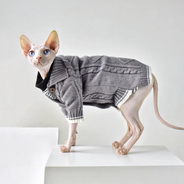 DUOMASUMI Pullover für haarlose Katzen im exklusiven Design, Winter, dick, warm, Devon Cornish, Kleidung für haarlose Katzen, Sphynx-Katzenkleidung 240320