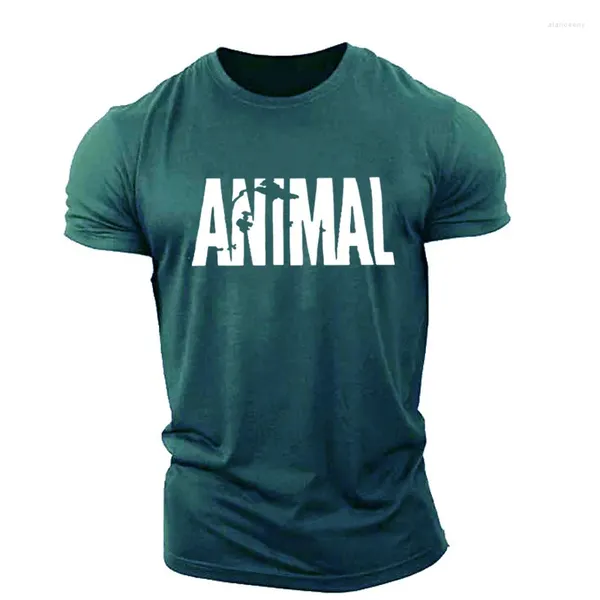 Camiseta masculina carta animal elementos ingleses t-shirts manga curta em torno do pescoço solto casual desportivo topos 6xl tamanho grande verão homem t