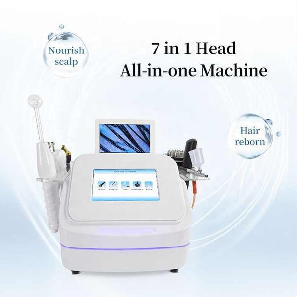 Tragbare Haartherapie-Kopfhautpflegemaschine 7 in 1 mit HD-Follikelkamera, Mikrostrom-Bio-Haarsterilisation, Sauerstoffstrahl, Meridianbürste, Kopfhautmassage