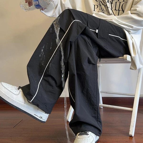 Erkekler Pantolon 2024 Erkek Joggers Bahar Günlük Gevşek Staight Sweights Elastik Bel Su Geçirmez Pantolon Hip Hop Unisex