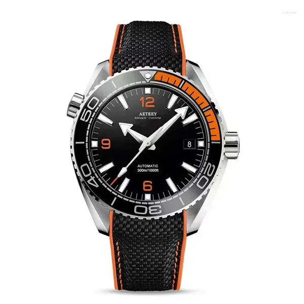 Relógios de pulso de luxo Mens Watch Rotating Bezel Movimento Mecânico Automático Aço Inoxidável Masculino À Prova D 'Água