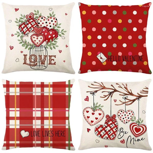 Kissen Valentinstag Serie Kissenbezug Home Polka Dots Love Print Wohnzimmer Sofa Schlafzimmer Nachttisch Dekorativer Autositzbezug