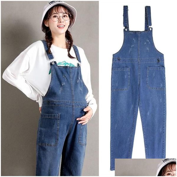 Umstandshose Bot Plus Size Denim Overalls Gerade Latzhose Frühling Herbst Mode Lose Damen Schwangerschaftskleidung Blue Drop Deli Dhins