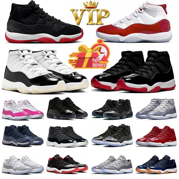 Consegna veloce Scarpe da basket Jumpman 11s Cherry 11 Uomo Donna Gratitude Bred Velvet Cool Grey Midnight Navy Cement Grey scarpe da ginnastica sportive da ginnastica