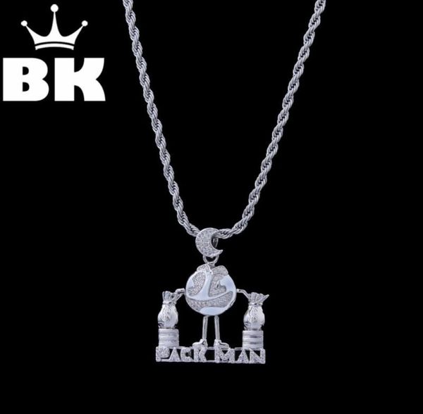 Colares Pingente O Bling King Pacote Personalizado Homem Colar Hip Hop Completo Iced Out Cubic Zirconia Gold Sliver CZ Stone4038407