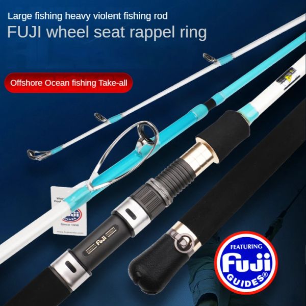 Haste hastes de pesca de barco ultraleve 2 Seção de alto carbono peças Fuji Haste de pesca de oceano 1,8m2.1m2.4m2.7m barra haste de água salgada haste de pesca de água salgada