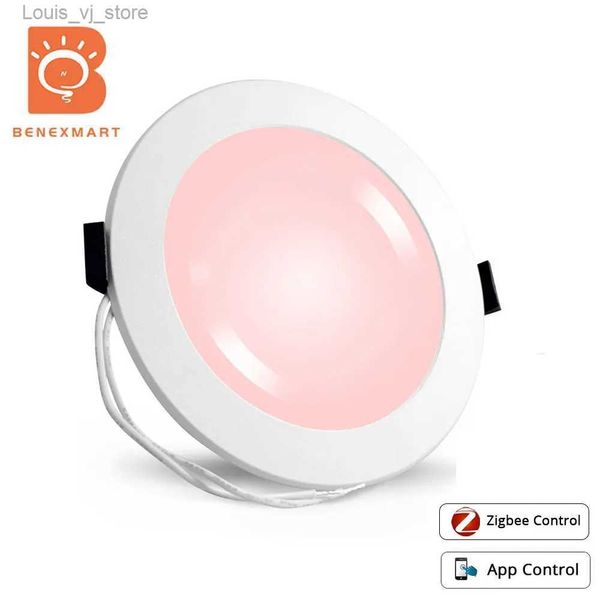 Downlights Benexmart Smart Led Luz de teto 4 polegadas 6 15W Zigbee Recessed RGBCW Alexa Google Home Tuya SmartThings App YQ240226