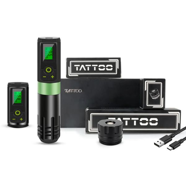 Pistole Tucuxi Wireless Tattoo Pen Machine Funzione di temporizzazione 2000mAh Display a LED per Liner Shader per cartuccia Ago per salone di tatuaggio