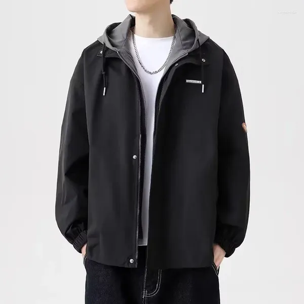 Männer Jacken Männer Fracht 2024 Frühling Herbst Harajuku Streetwear Kapuzen Mäntel Windjacken Zipper Oberbekleidung Lose Lässige Sportswear