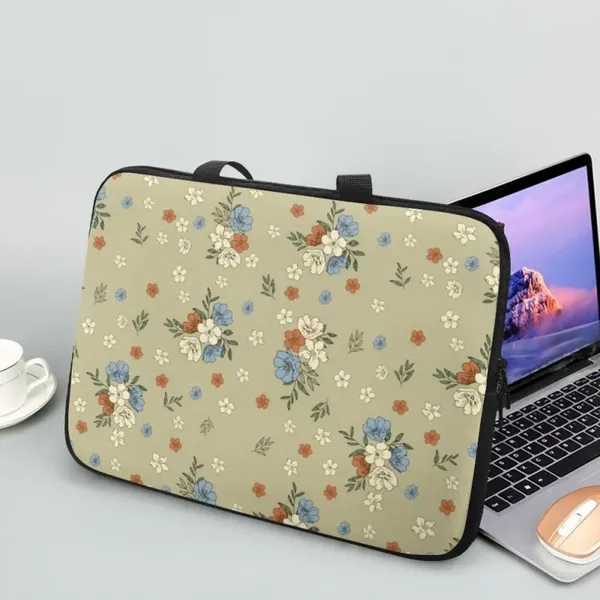 Sacos de compras Padrão de flores quebradas Bolsa para laptop para HP Dell Asus Apple Universal Travel Handbag 10.12.13.15.17Inch Cartoon Computer Case