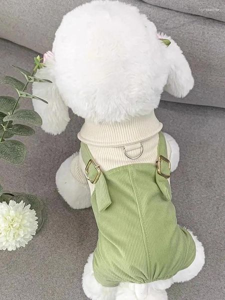 Roupas de vestuário para cães podem puxar quatro patas no outono e inverno Teddy Bear Bomei Pequeno Filhote de Cachorro Pet Cat Suspensórios.