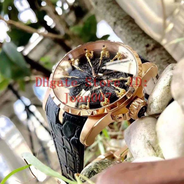 Relógios 45mm 12 personagens rei decoração movimento automático relógio mecânico masculino grande mostrador relógios masculinos rd watch265z