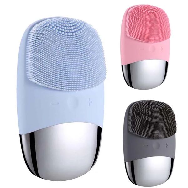 Dispositivos Pincel de limpeza facial de silicone Face elétrica Clean Device Clean Massager Facial Limpador de pele Sonic Vibration Deep Poros Limping Brush