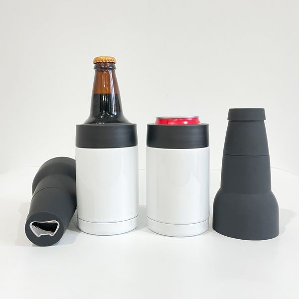 12 oz 355 ml normaler Standard-Dosenkühler, Trinkbecher, weiße Blanko-Sublimation, 12 oz Soda-Bierflasche und Dosenkühler, 3-in-1-Thermoskanne, verkauft im Karton