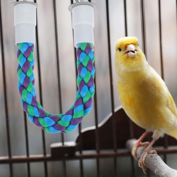 Outros suprimentos de pássaros papagaio escalada corda de algodão periquito brinquedos gaiola cockatiel engraçado suspensão gosto doméstico resistente ao desgaste