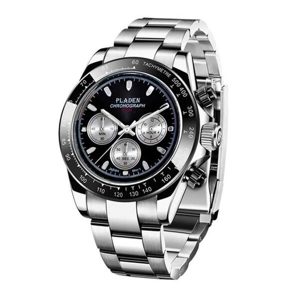 Pladen Swiss Watch, orologio al quarzo sportivo luminoso da uomo con cinturino in acciaio pregiato, classico e alla moda