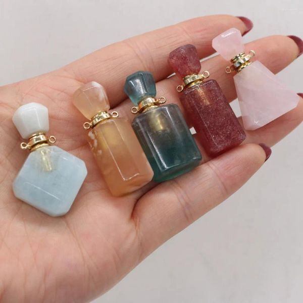 Collane con ciondolo Bottiglia di profumo in pietra naturale Sezione squisita semipreziosa per la creazione di gioielli Accessori per collane fai-da-te con ciondoli