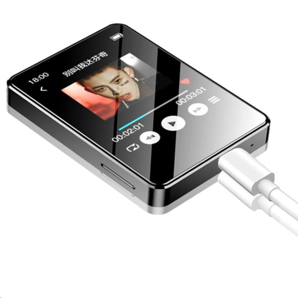 Портативный MP3-плеер Bluetooth 5.0 Музыкальный стереодинамик Мини Воспроизведение видео MP4 со светодиодным экраном Запись FM-радио