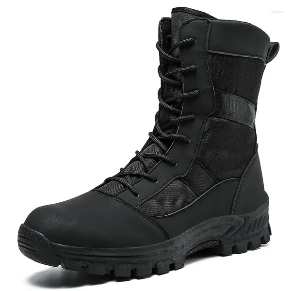 Stiefel 2024 Militär Leder Kampf Herren Roboter Infanterie Taktische Armee Training Lokomotive Schuhe