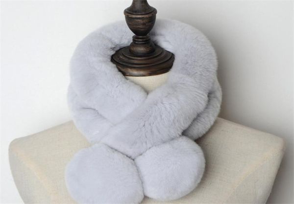 Produttori di vendita diretta vera pelliccia di coniglio sciarpa di pelliccia donna inverno caldo ispessito doppio tubo palla palla colore puro coniglio rex hai8653657